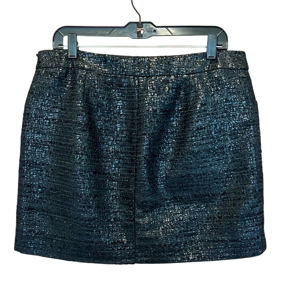 Metallic Tweed Textured Mini Skirt 12 Limited Corporate Fall Office Holiday Glam
